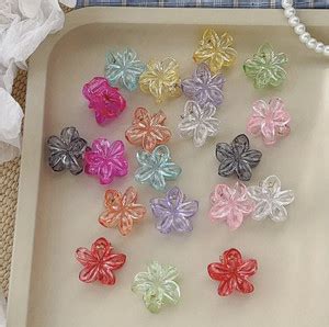 Myra Collection 20 PCS Transparent Colorful Mini Flower Hair Clips Hair ...