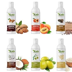 Buy Pack Of 6 Carrier Oils-100ml Each (Castor Oil, Almond Oil, Sesame ...