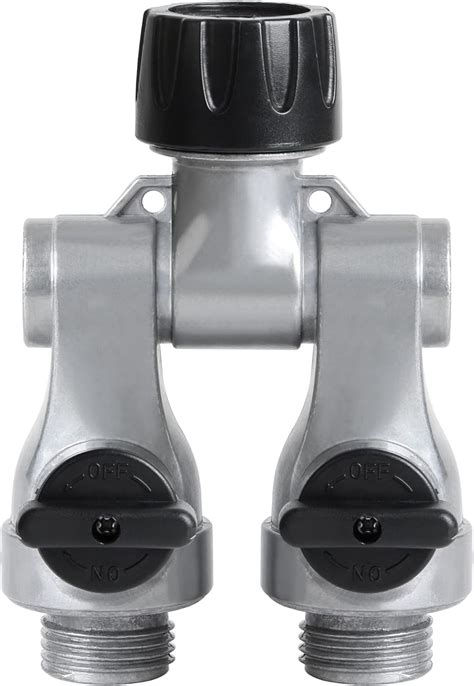 STYDDI Full Flow 2-Way Garden Hose Splitter, Metal Full Port Two Way ...