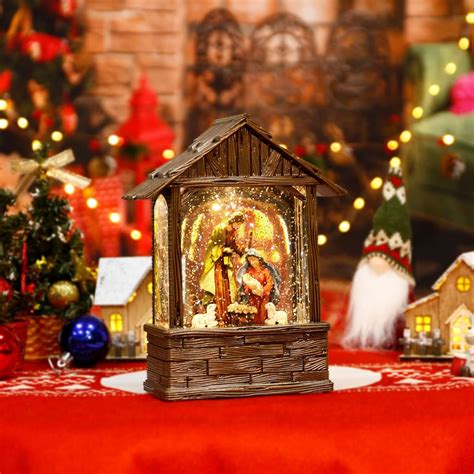 Buy Nativity Sets for Christmas Indoor, Nativity Scene Lighted Snow ...
