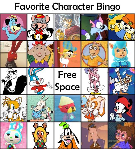 My Favorite Character Bingo by JoanaWB on DeviantArt