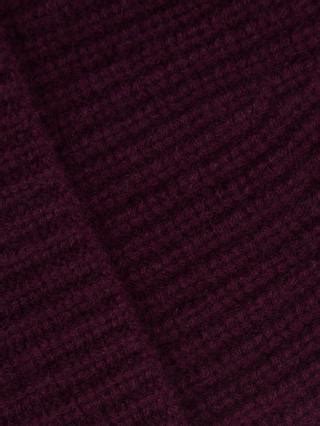 John Lewis Cashmere Rib Knit Beanie Hat, Berry