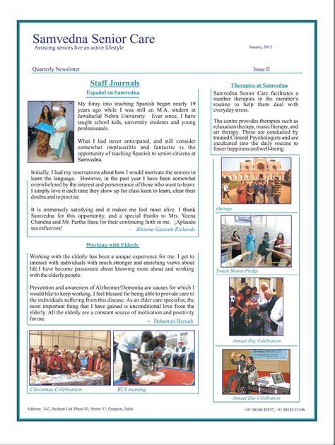 Quarterly Newsletter | Samvedna Care