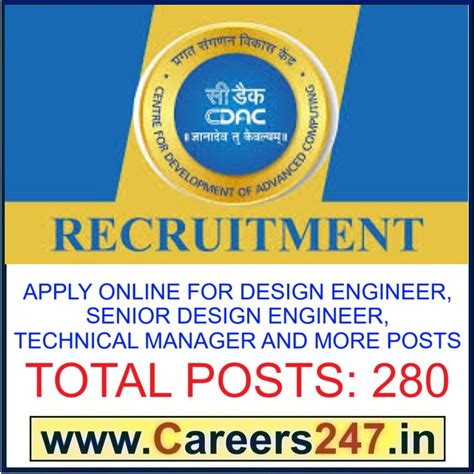 C-DAC Recruitment 2025 - Apply Online for 280 Design Engineer, Senior ...