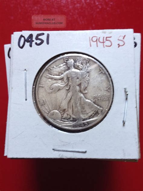 0452 :: 1945 - S Silver Walking Liberty Half Dollar Coin :: Numicorp