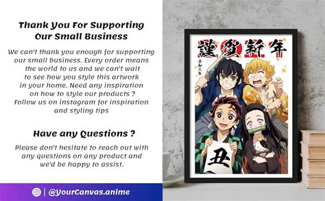 YourCanvas | Tanjiro Nezuko Inosuke Zenitsu | Demon Slayer Framed ...
