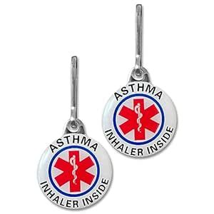 "Asthma Inhaler Inside" Alert Tags. Double Sided Medical Tags (Two ...