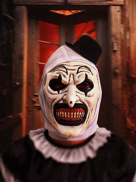 Terrifier Mask Art The Clown Costume Halloween Mask Scary Full Head ...