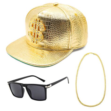 CHUANGLI Hip Hop Costume Kit Cool 80s/90s Rapper Outfits Accessories ...