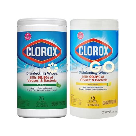 Clorox Disinfectant Wet Wipes (Fresh Scent/Crisp Lemon) - 75pcs ...