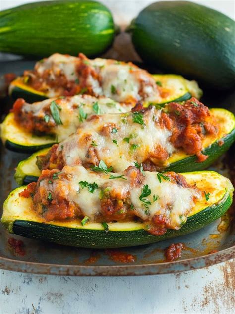 Sausage-Stuffed Zucchini Boats