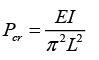 A pin-ended column of length L, modulus of elasticity E and second ...