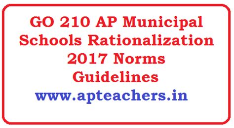 GO 210 AP Municipal Schools Rationalization 2017 Norms | APTEACHERS Website