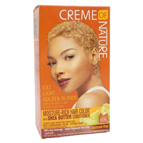 Creme Of Nature Moisture Rich Hair Color Kit, C42, Light Golden Blonde