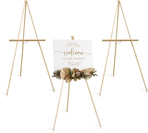 Amazon.com: Wooden Easels for Display, Wood Easels for Wedding Signs ...