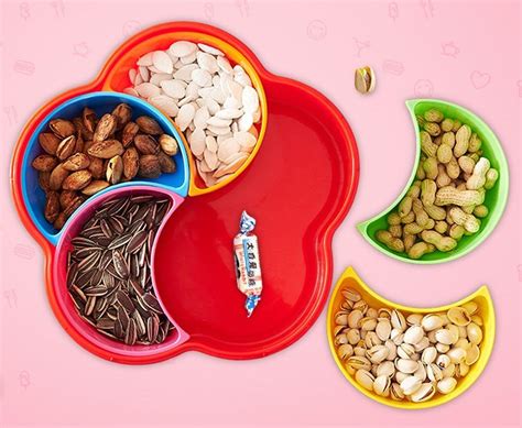 "Multi-Sectional Snack Tray with Lid – Divided Serving Tray for Nuts ...