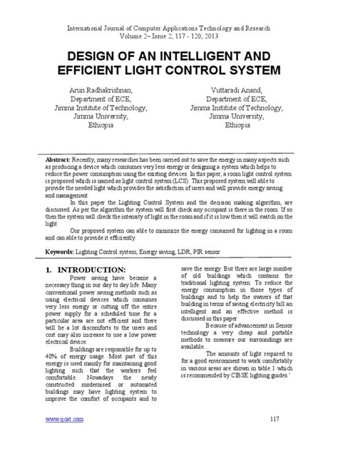 Design of An Intelligent and Efficient Light Control System | PDF | Lighting | Energy Conservation