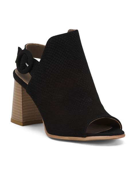 TJ Maxx Suede Gwen Heels For Leather/Suede in Black | Lyst