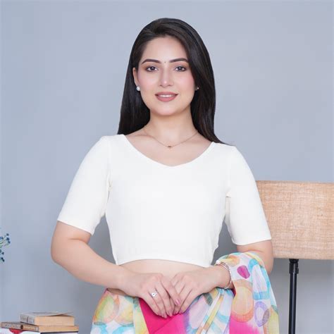 Off White rib blouse for women