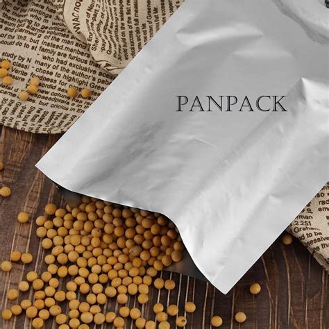 One Side Silver One Side Transparent Three Side Seal Pouches Food Grade