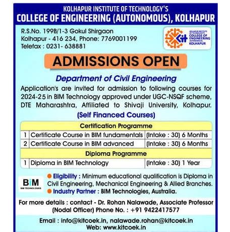 Department of Civil Engineering Vocational Courses - KIT's College of ...