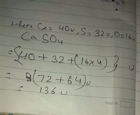 what is molecular mass for calcium sulphate - Brainly.in