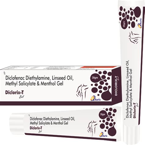 Diclofenac +Linseed oil + Menthol +Methyl salicylate Gel Aurix Skincar