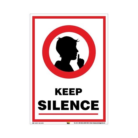 Mr. Safe KEEP SILENCE SIGN Poster Sunboard A4 : Amazon.in: Office Products
