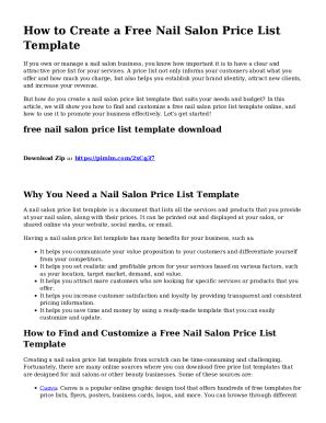 Fillable Online Nail Salon Forms - Form Templates Fax Email Print ...