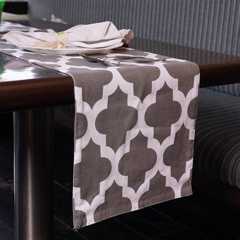 Buy HOMEMONDE Cotton Table Runner 4 Seater 13 x 60 Inch - Quatrefoil ...