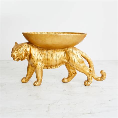 Buy Art Of Asia Gold Textured Polyresin Tiger Potpourri Bowl from Home ...