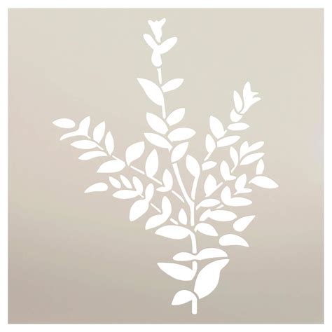 Tree Leaf Sprig Stencil by StudioR12 | Reusable Mylar Template | Paint ...