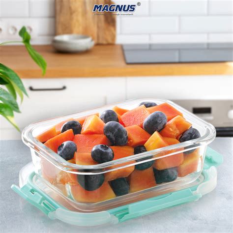 Buy Magnus Glock Glass Food Rectangle Container with Break-Free ...