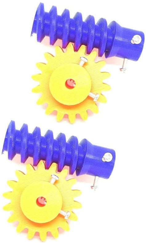 INVENTO 2pcs 3D Printed Plastic 6 Teeth Worm Gear+18Teeth Spur Gear 6mm ...