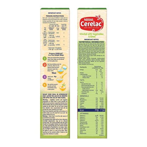 Nestle Ceralac Baby Cereal with Milk, Khichdi, Veggie & Ghee