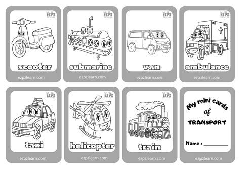 Types Of Transportation Coloring Pages
