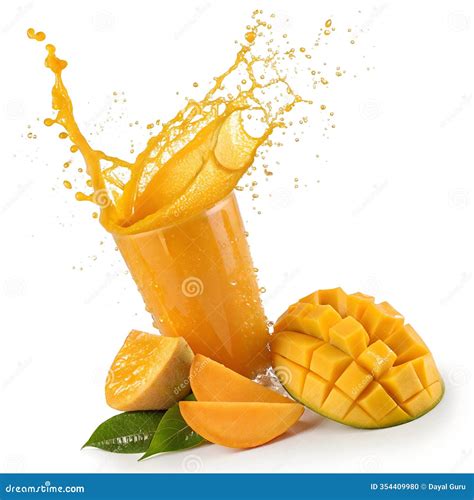Orange Mango Juice Splash â€ Refreshing Tropical Drink Stock ...