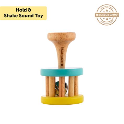 Cage Bell with Handle | Wooden Bell Rattle for Infant | Brainsmith