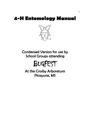 Fillable Online crosbyarboretum msstate 4-H Entomology Manual - The ...