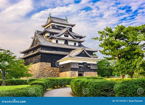 Old Castle In Japan. Matsumoto Castle Against Sunset Sky In Nagono City ...