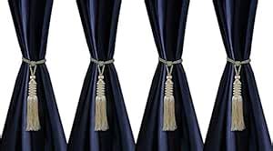Buy Kuber Industries Polyester 4 Pieces Curtain Tie Back Tassel Set ...