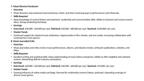 Top 10 Careers in Music: A Detailed Analysis | Artiegenious | PPTX