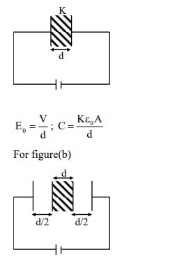 A medium having dielectric constant K>1 fills the space between the ...