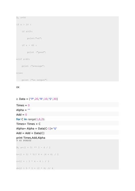 Python Class 12 3 ANS - question - x= if x > 10 : if x>25: print("ok ...
