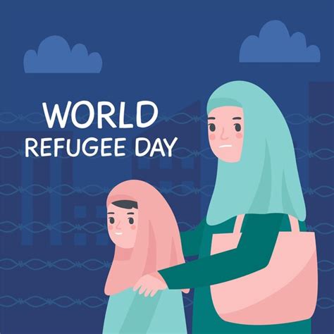 Mão desenhada conceito de dia mundial dos refugiados | Vetor Grátis
