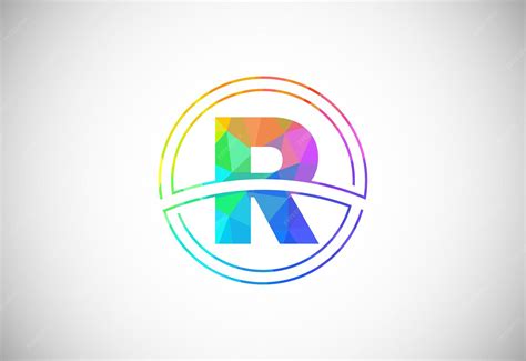 Premium Vector | Low poly style letter R with a circle frame Graphic ...
