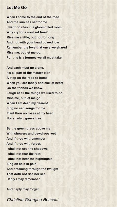 Bereavement Poem Poem By Christina Rossetti Memorial Poem Funeral ...