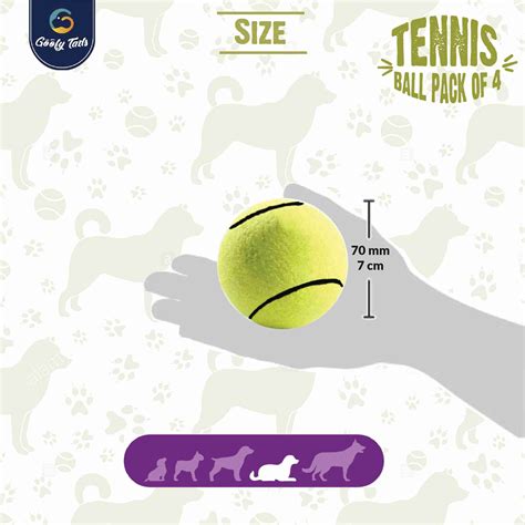 Goofy Tails Sport Squeaky Tennis Ball for Medium/Large Dogs| Pack of 4 ...