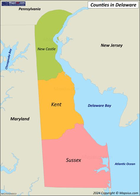 Delaware County Map - List of counties in Delaware - MapsiUS.com