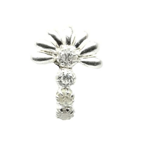 long 925 sterling silver white cz corkscrew nose ring 22g l bend nose ...